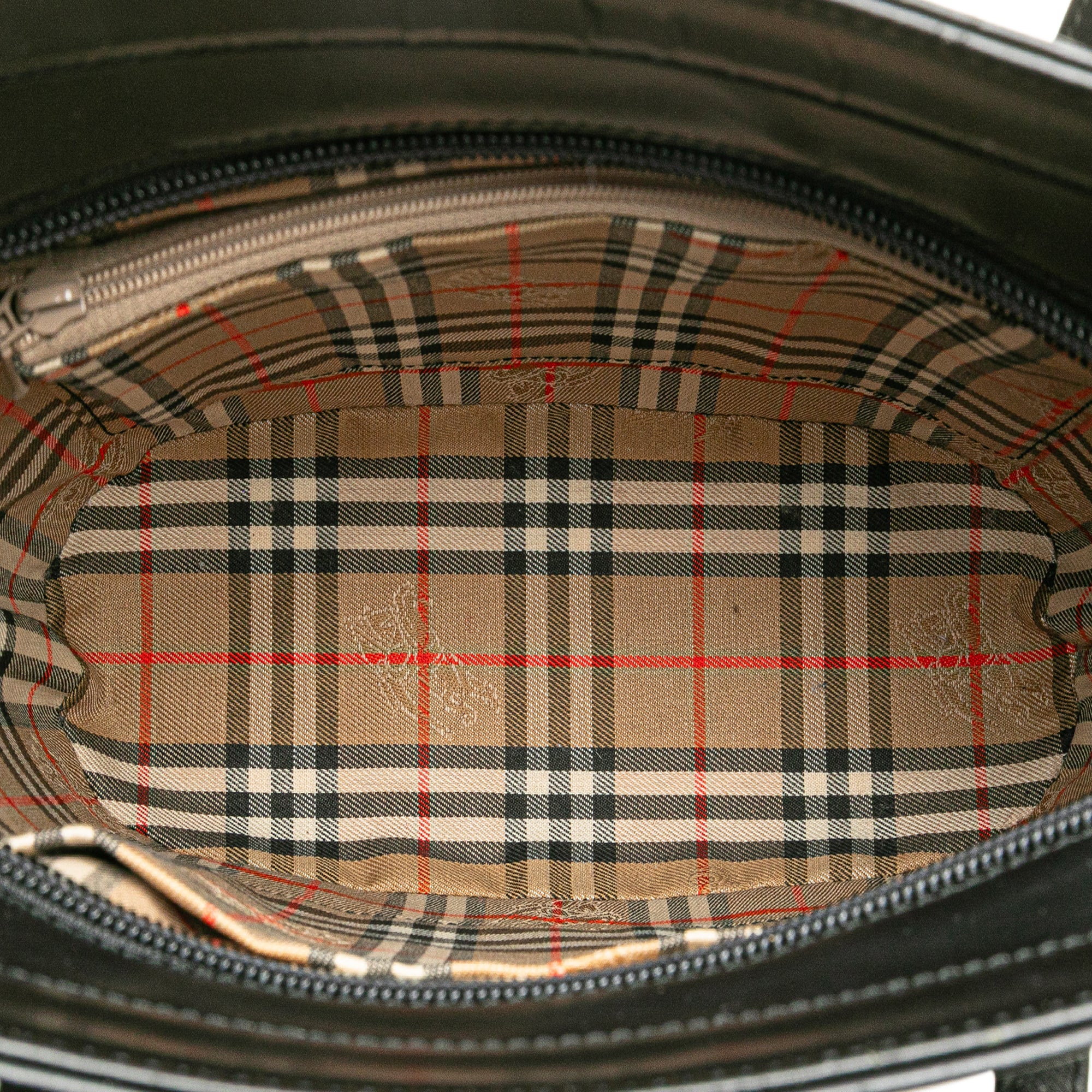 House Check Trimmed Leather Shoulder Bag