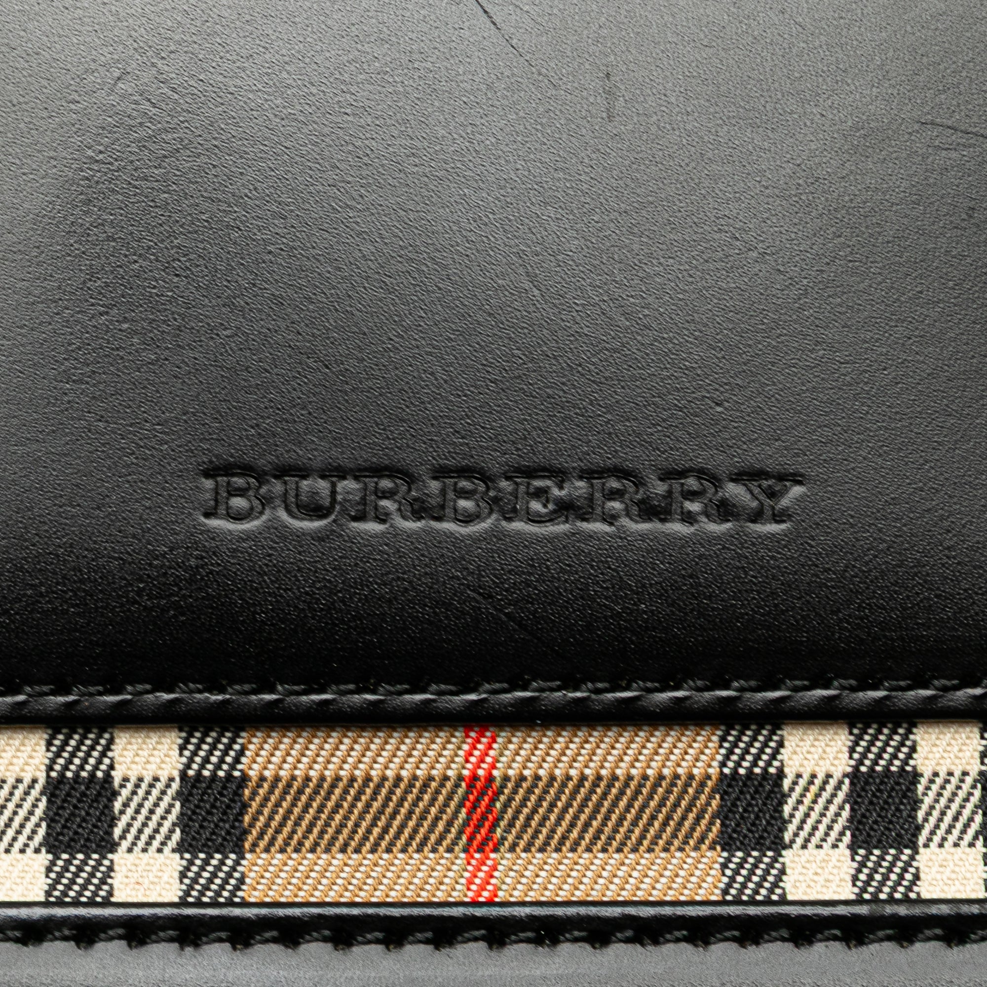 House Check Trimmed Leather Shoulder Bag