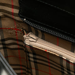 House Check Trimmed Leather Shoulder Bag