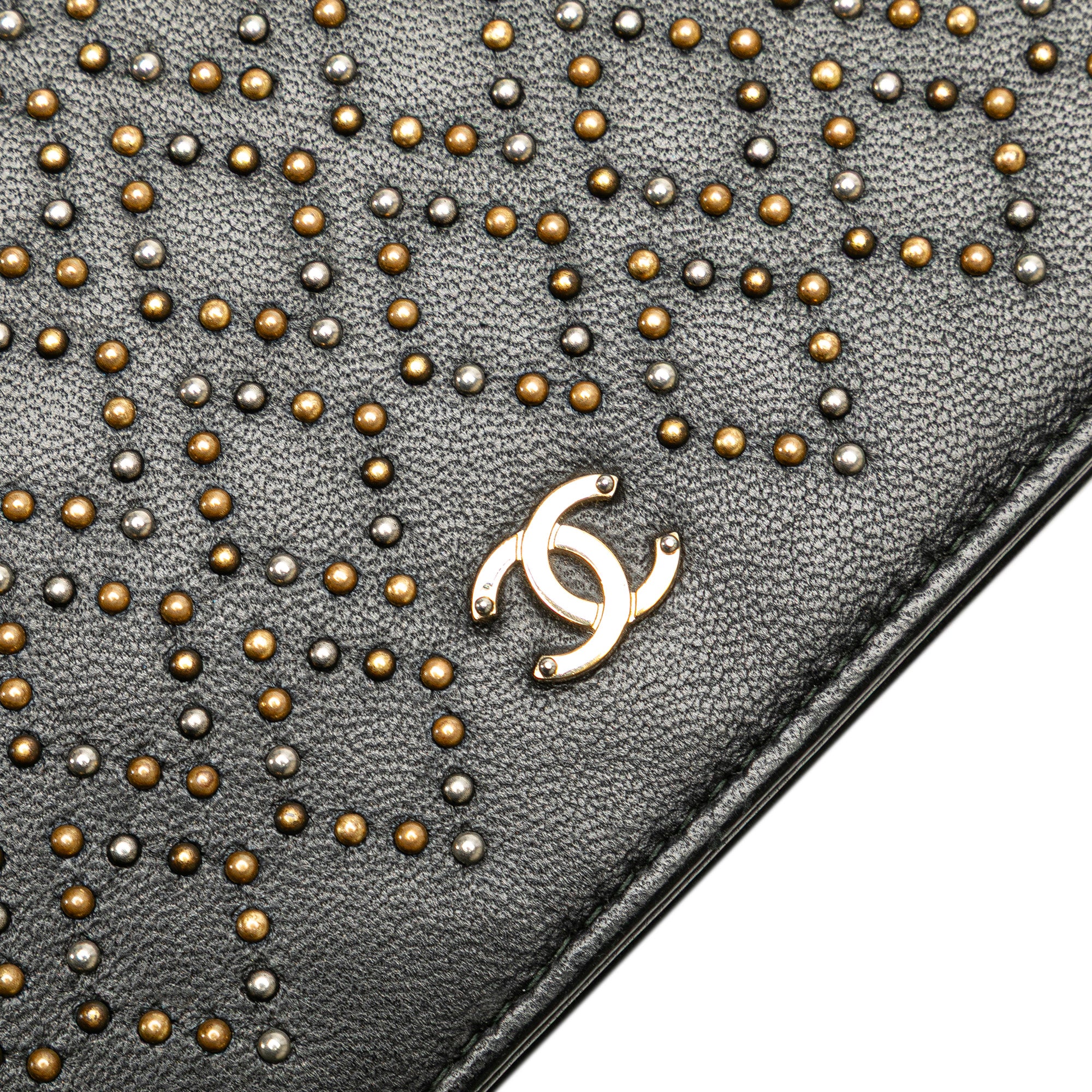 CC Studded Lambskin Wallet on Chain