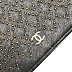 CC Studded Lambskin Wallet on Chain