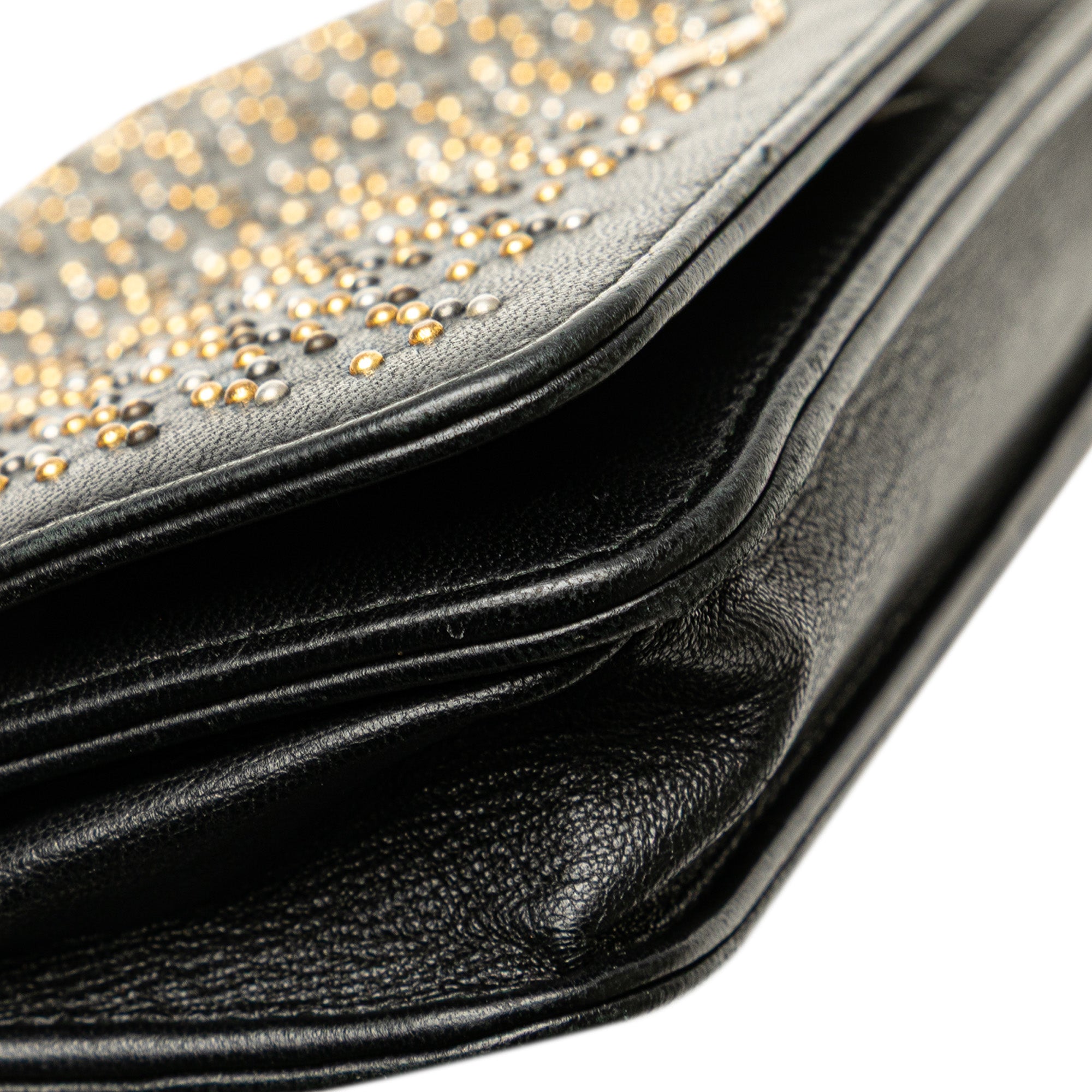 CC Studded Lambskin Wallet on Chain