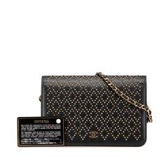 CC Studded Lambskin Wallet on Chain