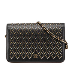 CC Studded Lambskin Wallet on Chain