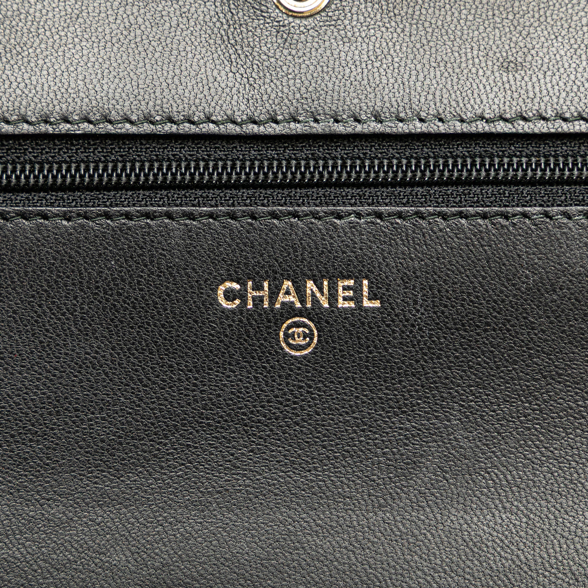 CC Studded Lambskin Wallet on Chain