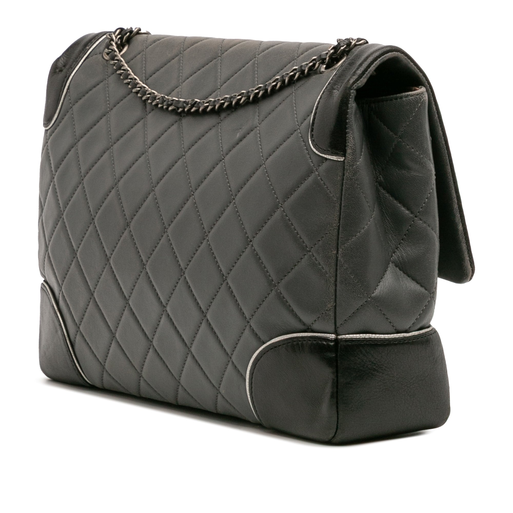 Paris Salzburg Jumbo Bicolor Quilted Lambskin Tyrolean Flap