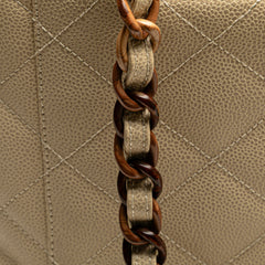 CC Quilted Caviar Bekko Chain Tote