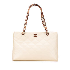 CC Quilted Caviar Bekko Chain Tote