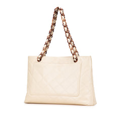 CC Quilted Caviar Bekko Chain Tote