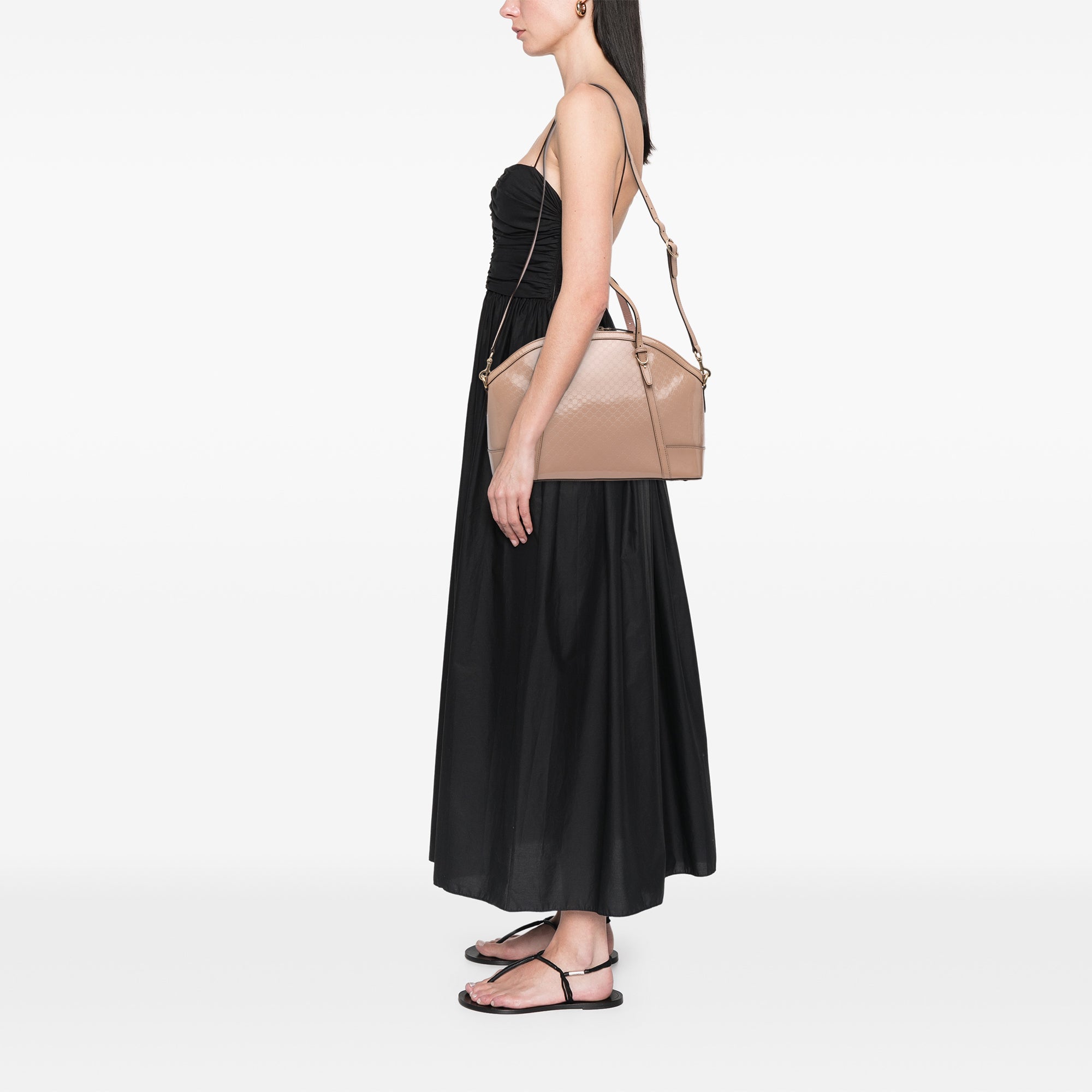 Large Microguccissima Patent Nice Dome Satchel