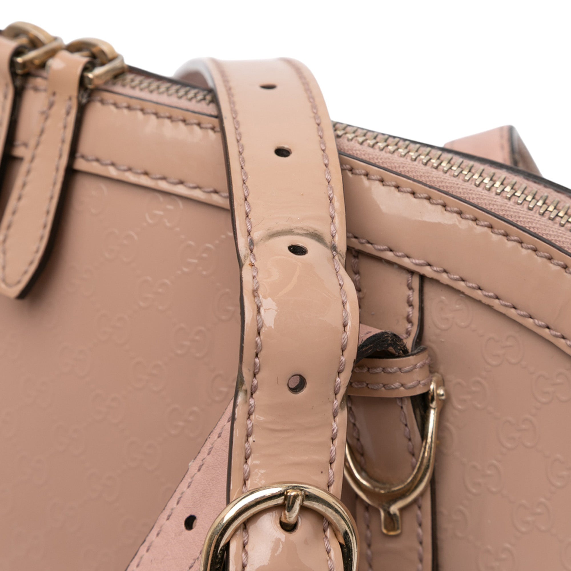 Large Microguccissima Patent Nice Dome Satchel