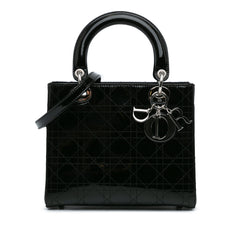 Medium Patent Cannage Stitched Lady Dior