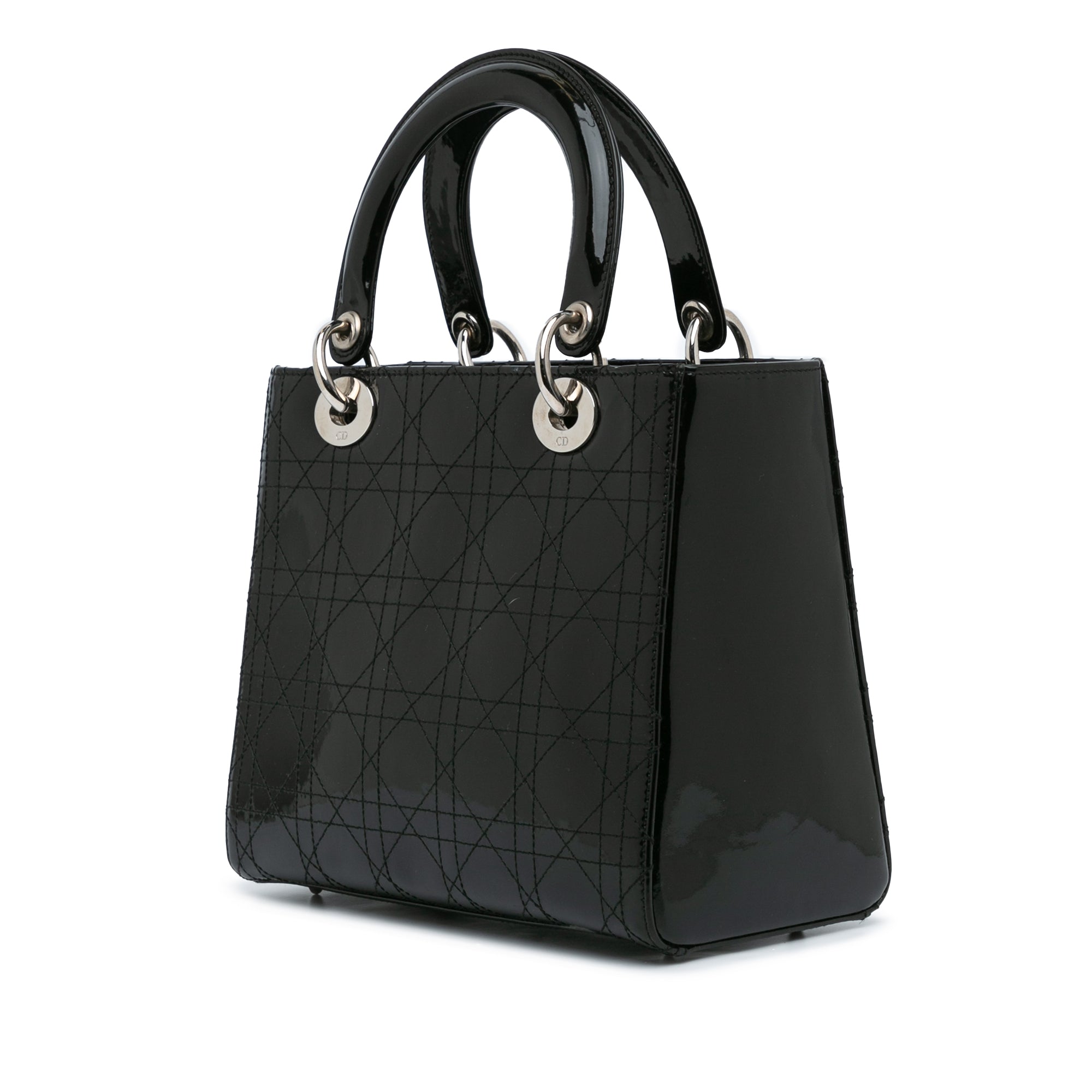 Medium Patent Cannage Stitched Lady Dior