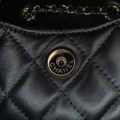 CC Lambskin Card Holder On Chain