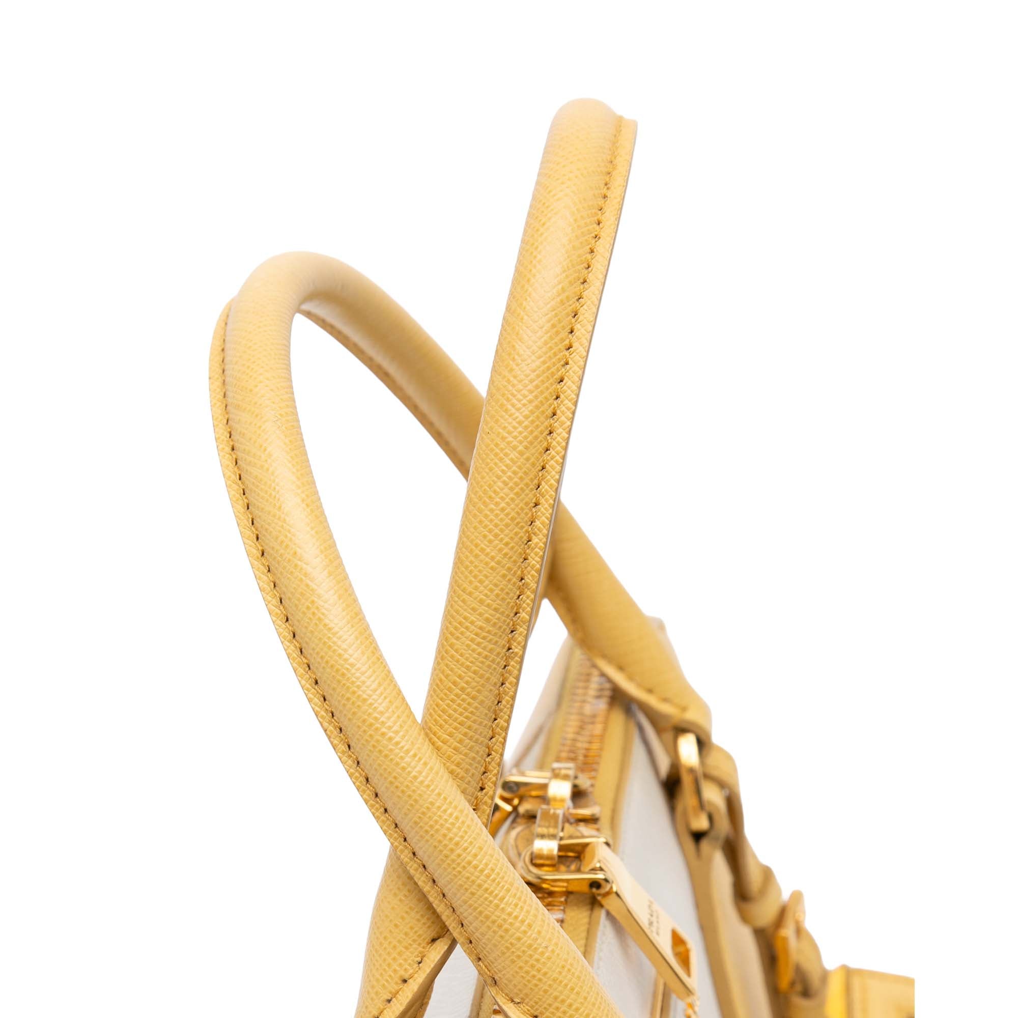 Medium Bicolor Saffiano Lux Promenade Satchel