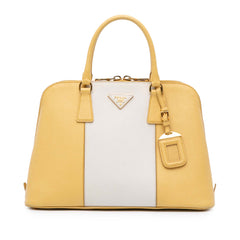 Medium Bicolor Saffiano Lux Promenade Satchel
