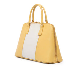 Medium Bicolor Saffiano Lux Promenade Satchel