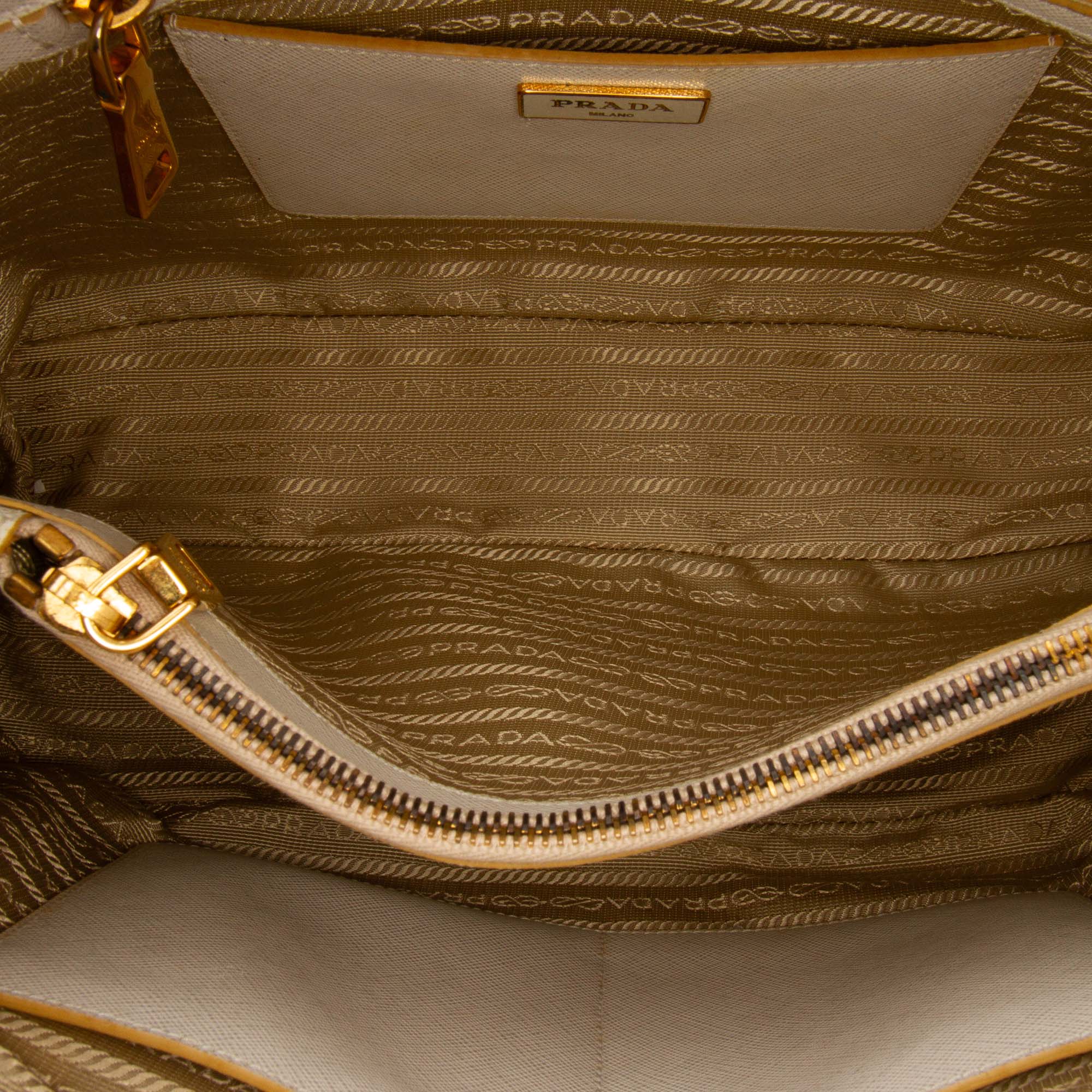 Medium Bicolor Saffiano Lux Promenade Satchel