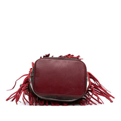 Small Mega Check Canvas and Suede Fringe Belgrove Bucket Bag