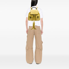 Leather Bamboo Tassel Backpack