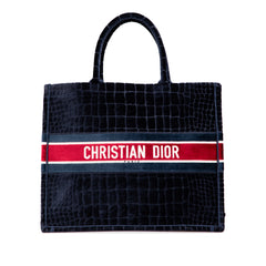 Large Velvet Embossed Book Tote