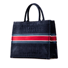 Large Velvet Embossed Book Tote