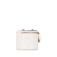 Quilted Lambskin Leather Chain and Charm Vanity Case