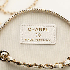 Quilted Lambskin Leather Chain and Charm Vanity Case