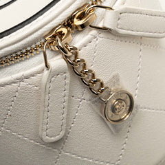 Quilted Lambskin Leather Chain and Charm Vanity Case