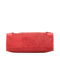 Lambskin Trimmed Canvas Motocross City Giant 12 Satchel