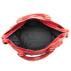 Lambskin Trimmed Canvas Motocross City Giant 12 Satchel