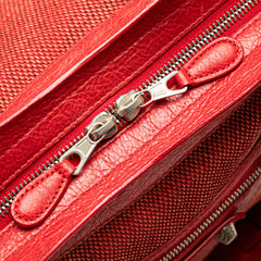 Lambskin Trimmed Canvas Motocross City Giant 12 Satchel