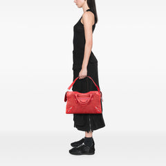 Lambskin Trimmed Canvas Motocross City Giant 12 Satchel
