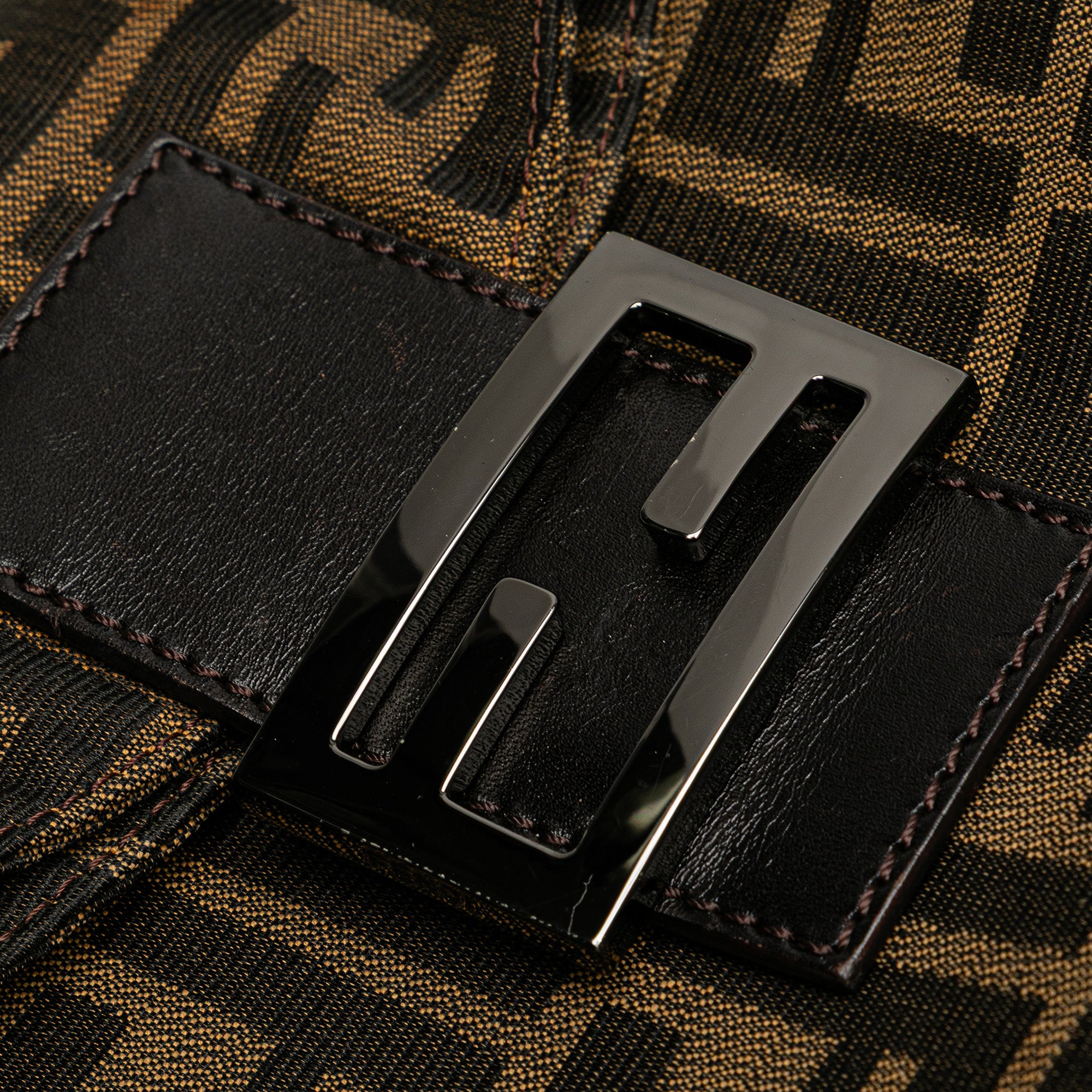 Zucca Canvas Double Flap Shoulder Bag