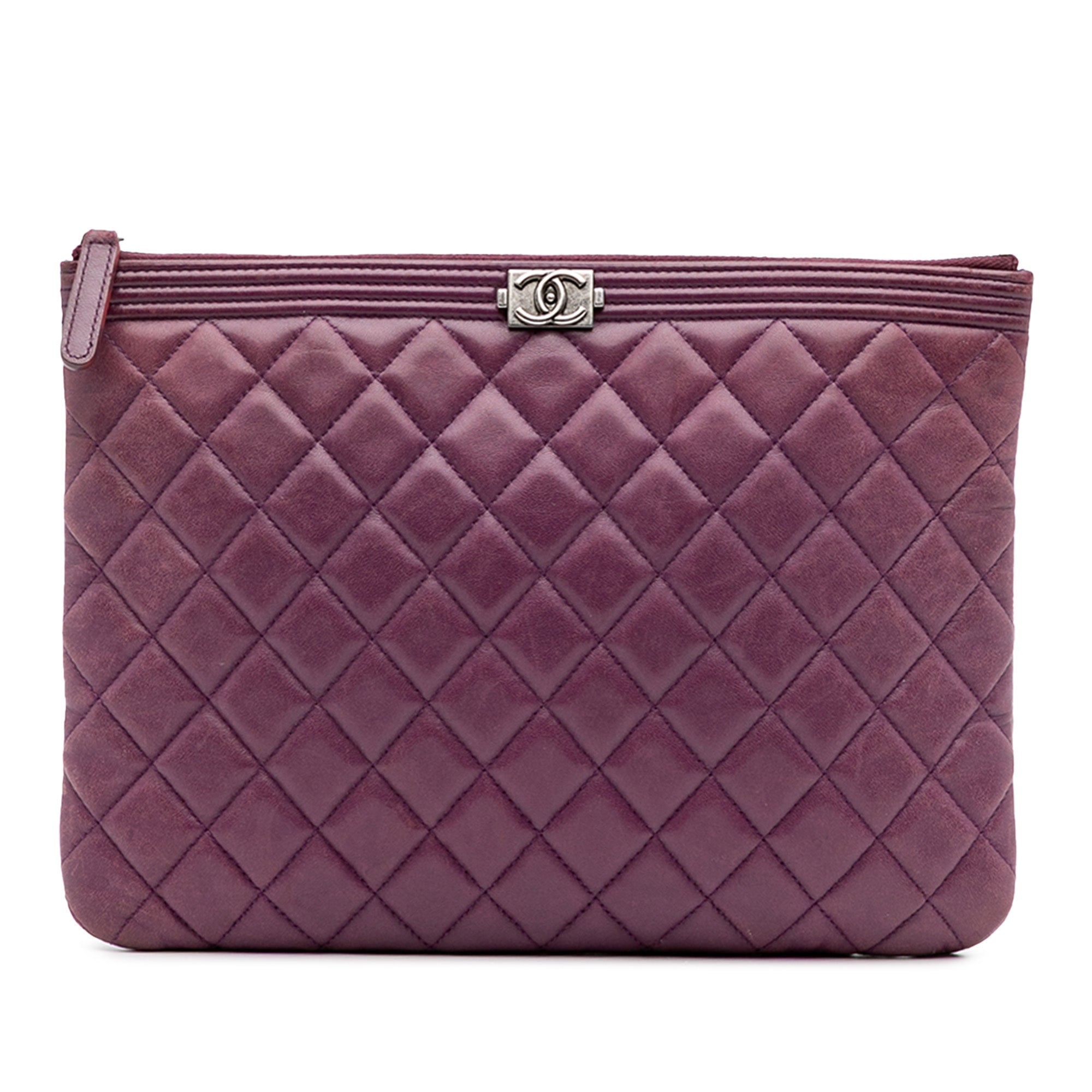 Medium Quilted Lambskin Boy O Case Clutch