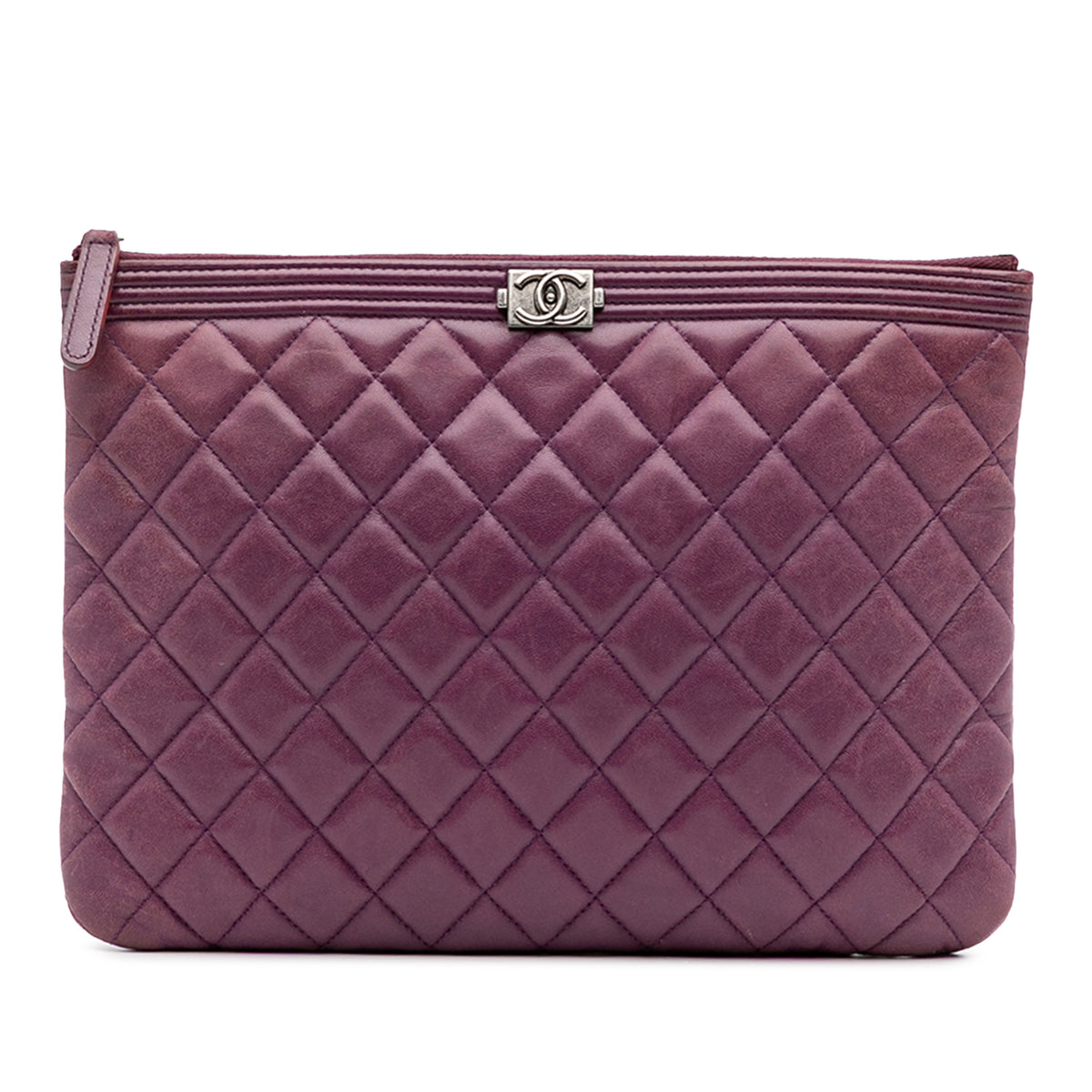 Medium Quilted Lambskin Boy O Case Clutch