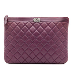 Medium Quilted Lambskin Boy O Case Clutch