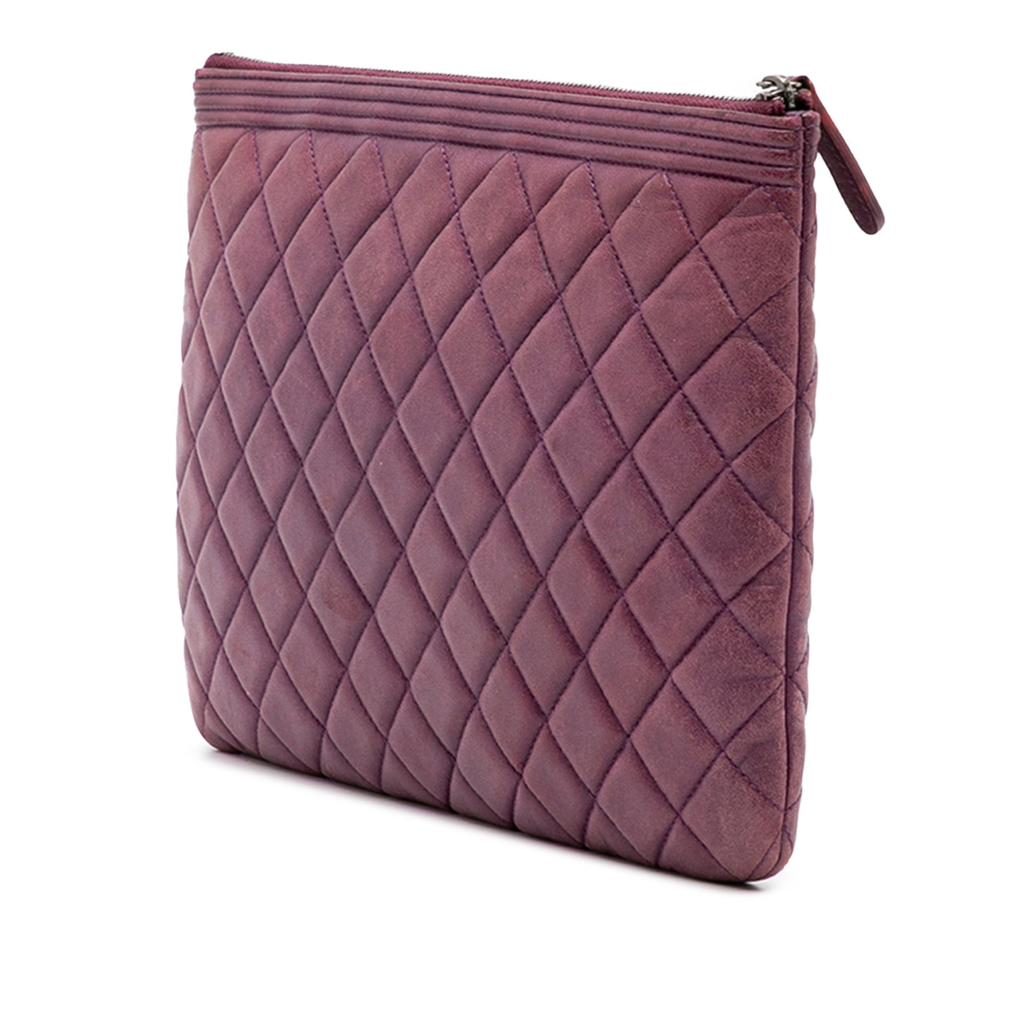 Medium Quilted Lambskin Boy O Case Clutch