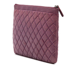 Medium Quilted Lambskin Boy O Case Clutch