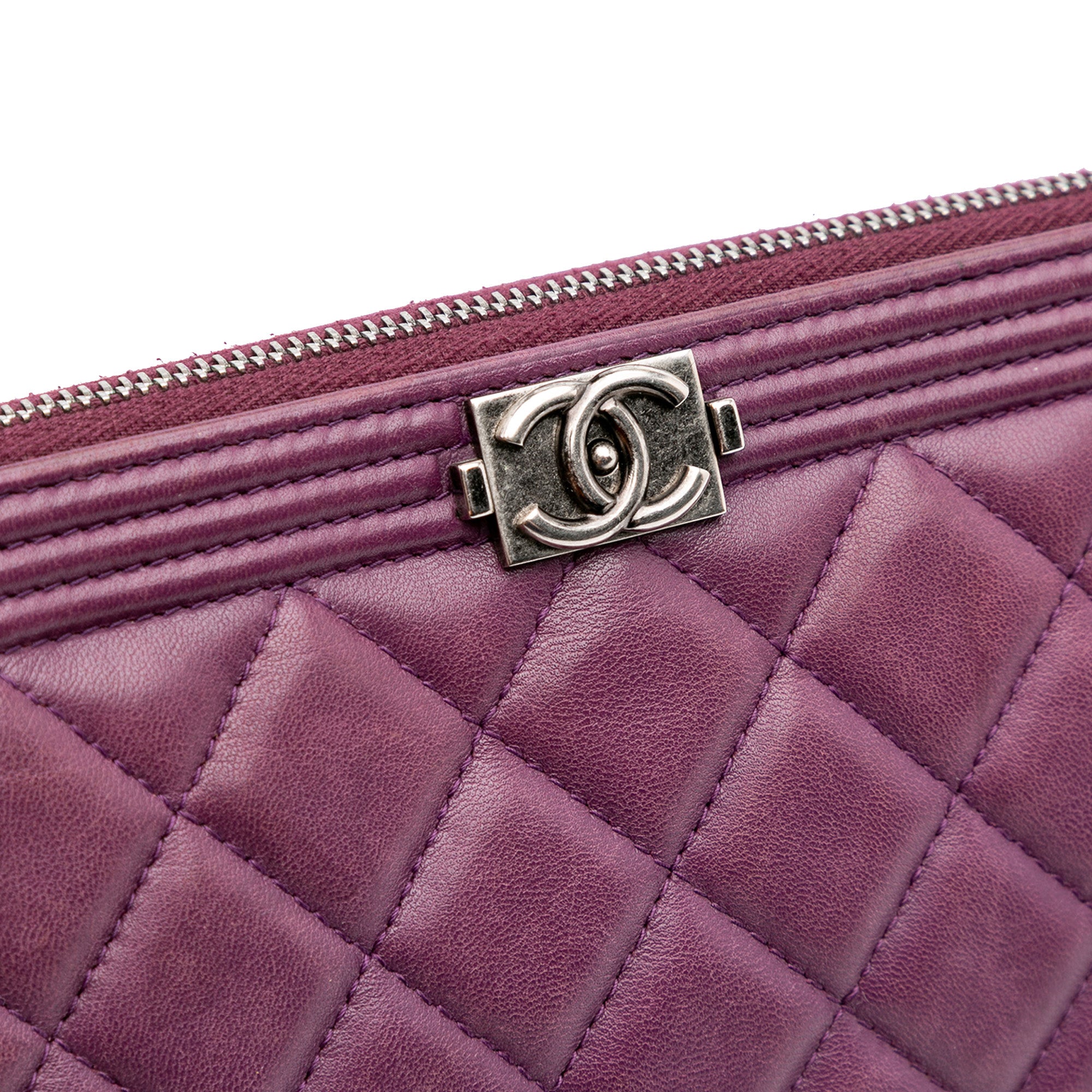 Medium Quilted Lambskin Boy O Case Clutch