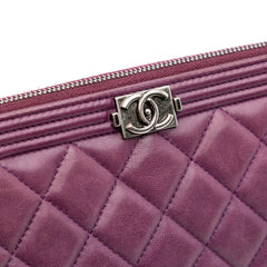 Medium Quilted Lambskin Boy O Case Clutch