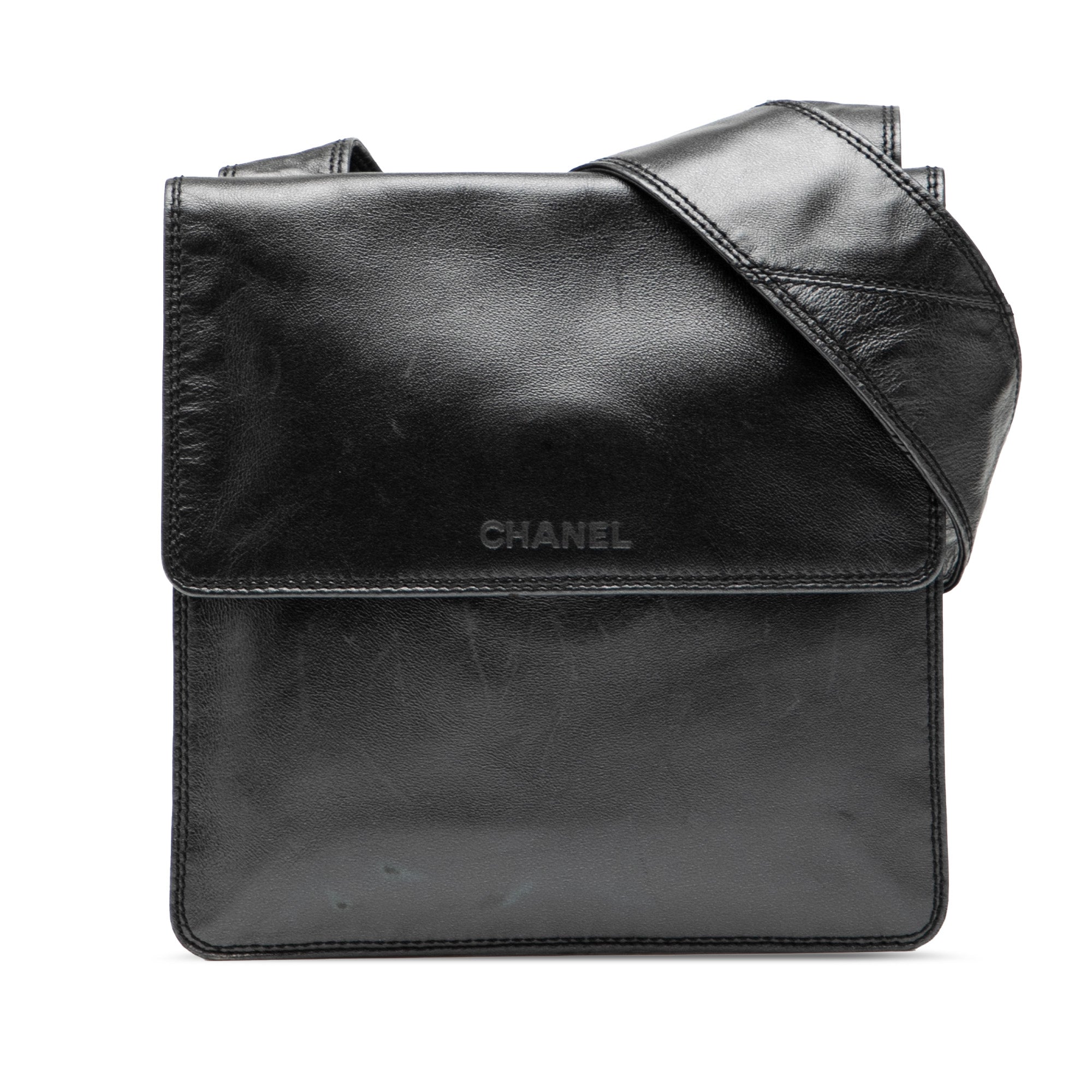 Lambskin Logo Messenger Bag