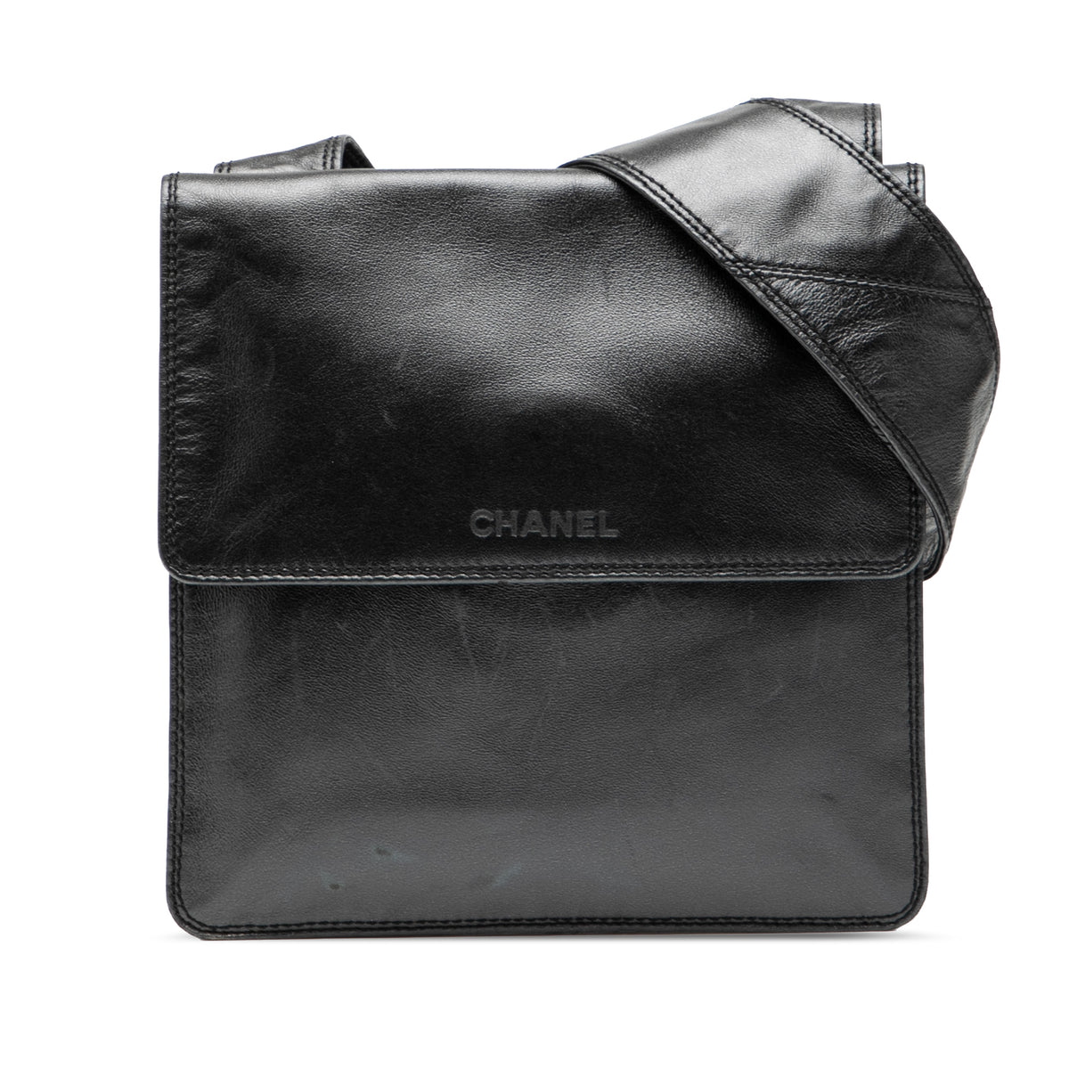 Lambskin Logo Messenger Bag