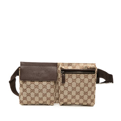 GG Canvas Double Pocket Belt Bag