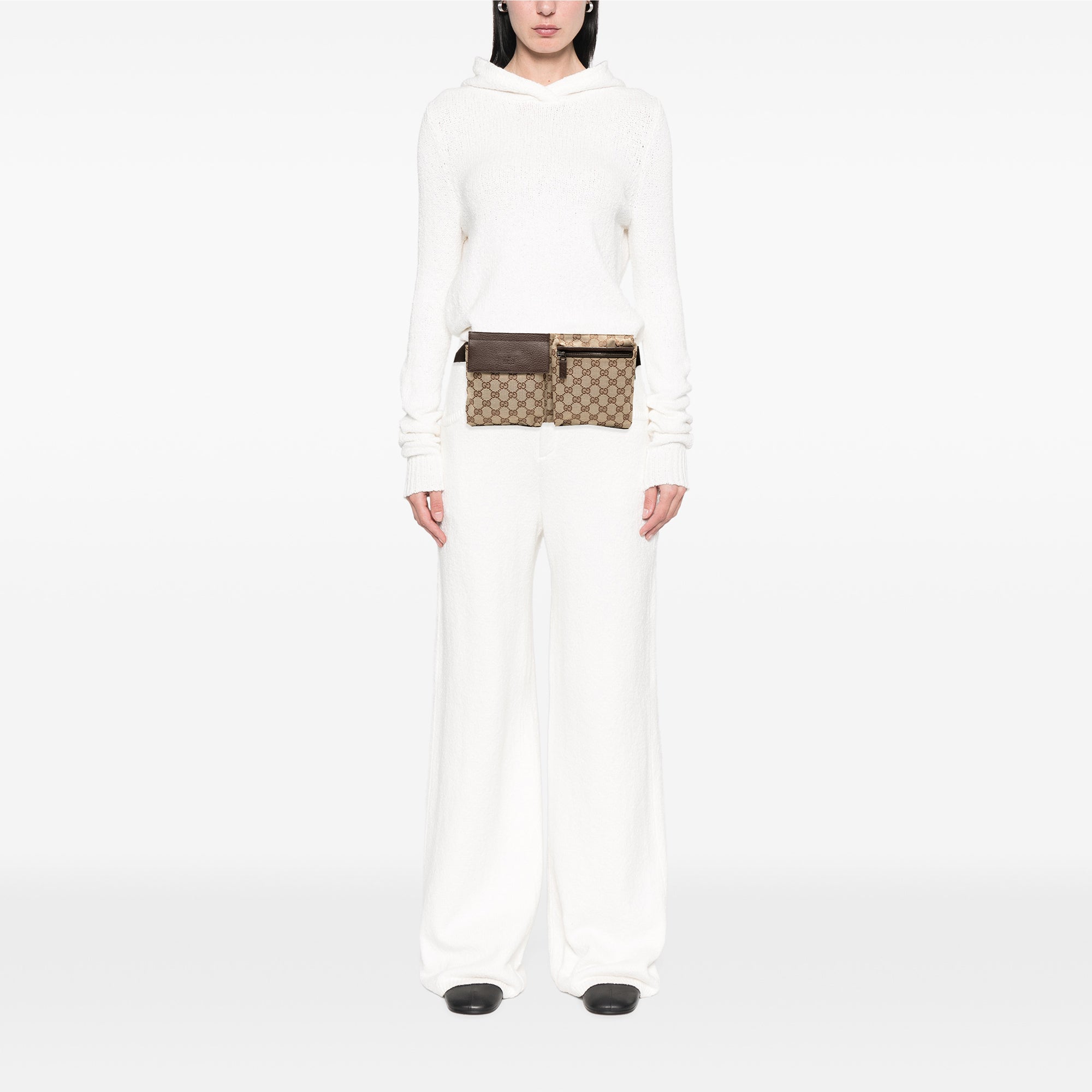 GG Canvas Double Pocket Belt Bag