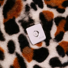 Leopard Print Calf Hair Baguette Satchel