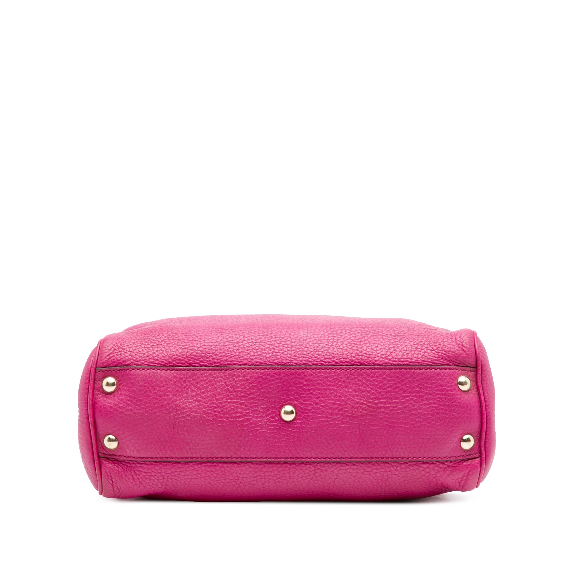 Small Calfskin Bamboo Shopper Satchel