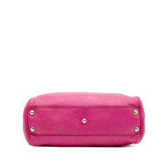 Small Calfskin Bamboo Shopper Satchel