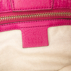 Small Calfskin Bamboo Shopper Satchel