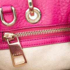 Small Calfskin Bamboo Shopper Satchel